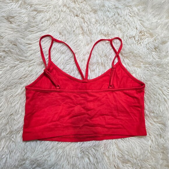 🌸Ambiance Bright Red Strappy Unlined Bralette Croptop Bralette Tanktop Medium - Picture 3 of 3